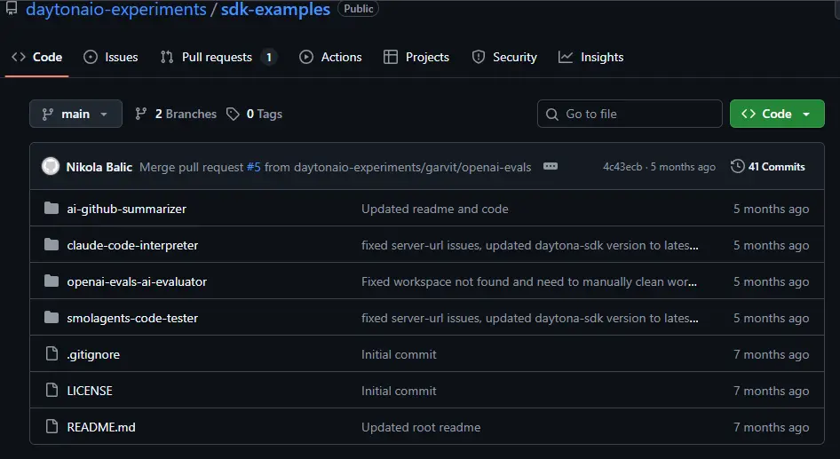 Snapshot of daytonaio's GitHub SDK examples