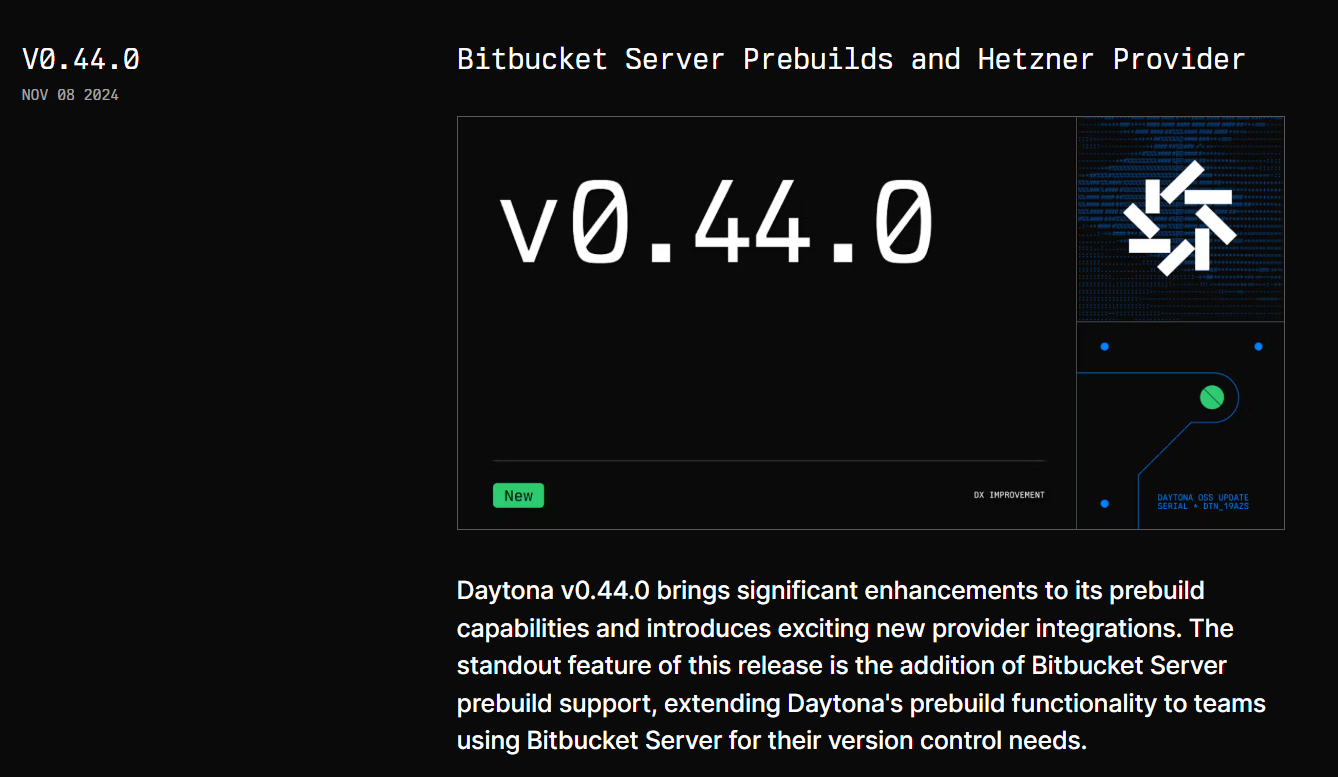 changelog vs release notes - daytona