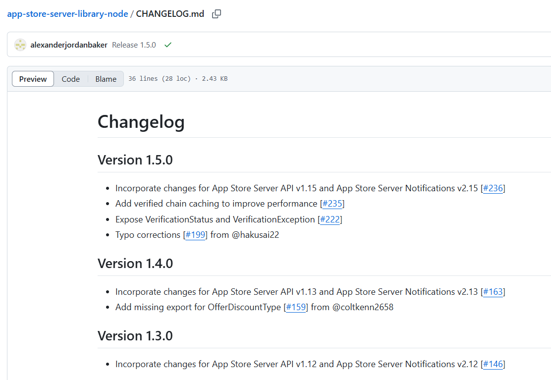 changelog vs release notes - apple