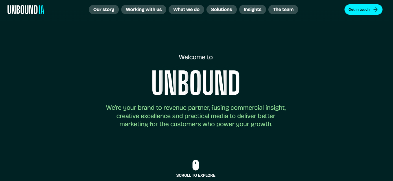 Unbound IA homepage
