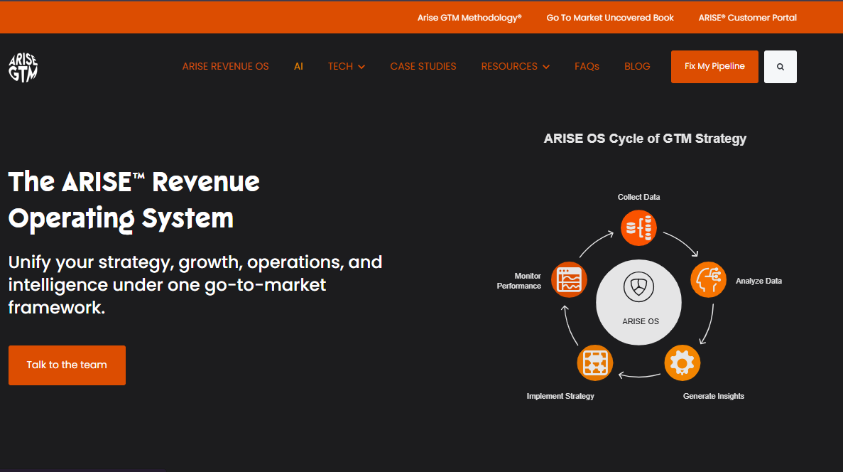 Arise GTM homepage