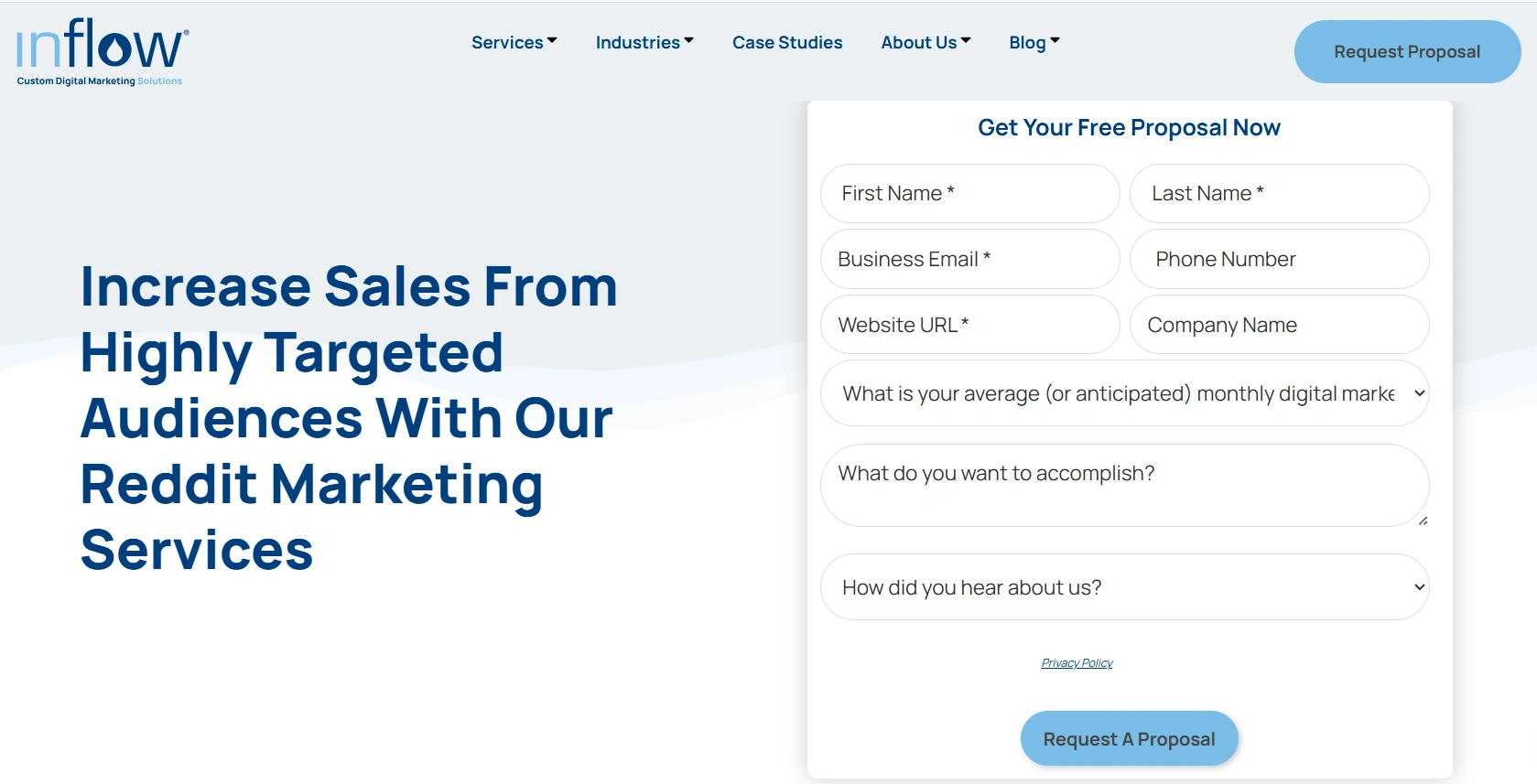 inflow is a reddit marketing agency for b2b companies