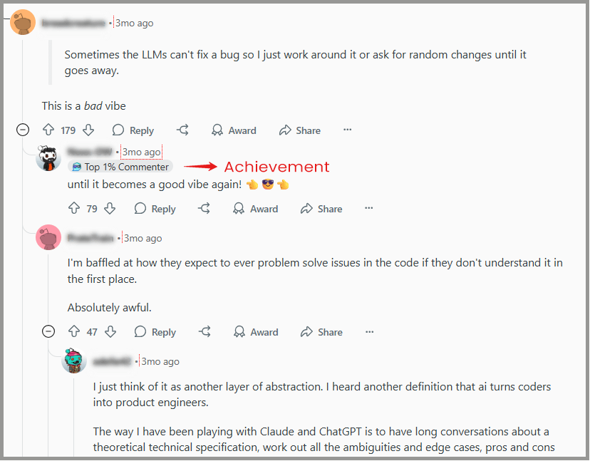 top 1 percent commenter achievement in reddit marketing
