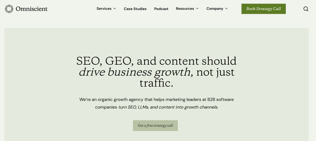 Omniscient Digital homepage