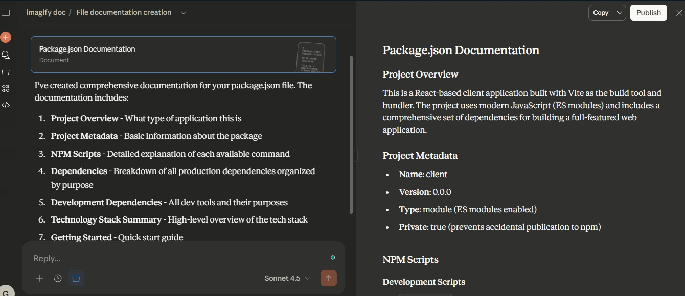 claude generated documentation