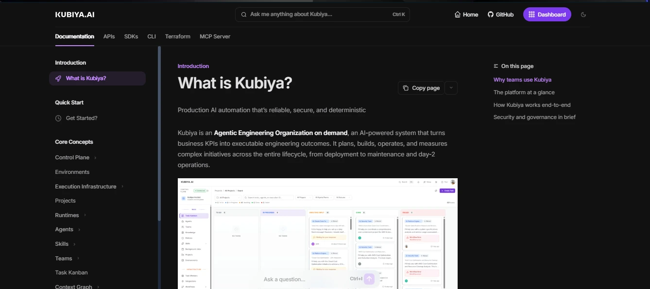 kubiya Snapshot