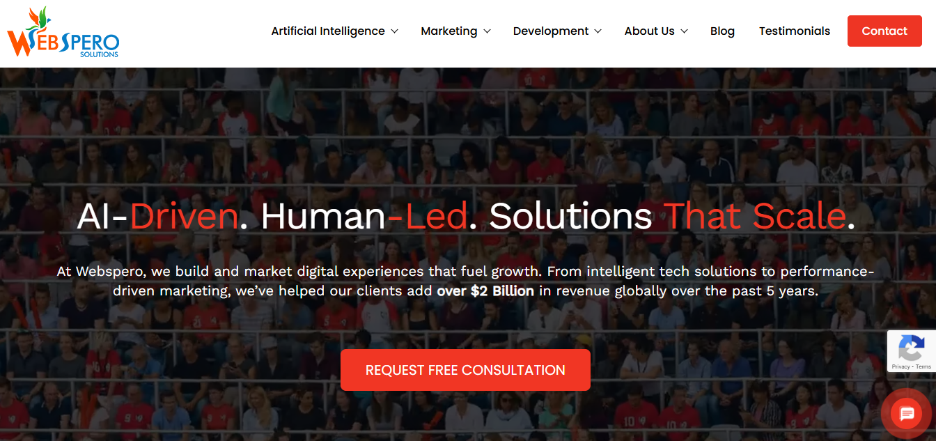 Webspero solutions homepage