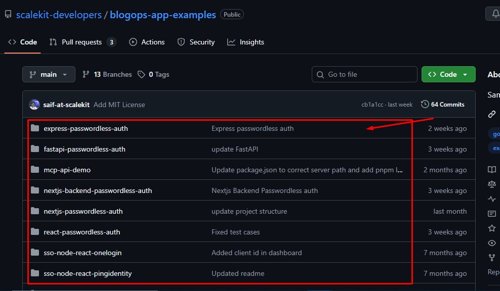 Snapshot of Hands-On Tutorials on GitHub, showing real code examples from one of Infrasity's customers