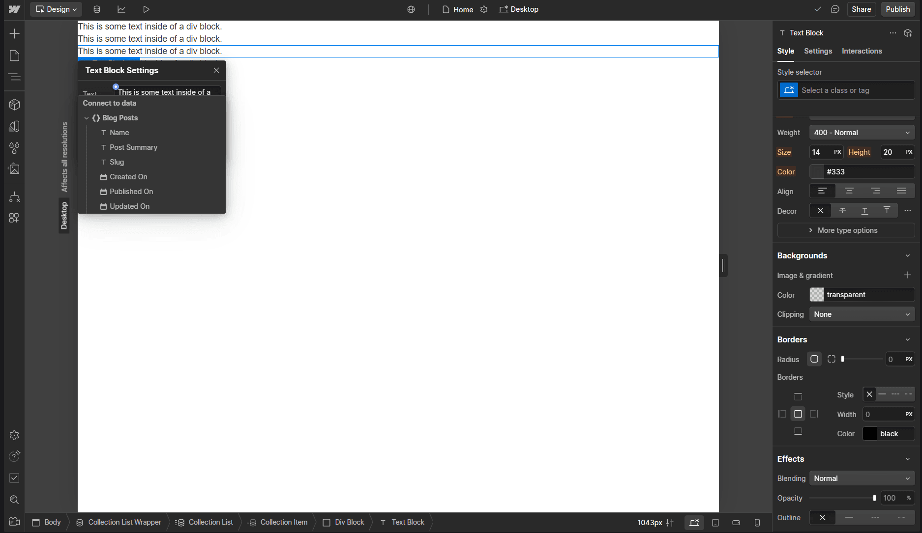 Connect Element To CMS