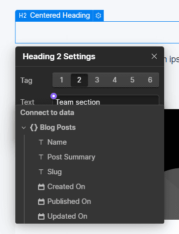 Connect Element To CMS text