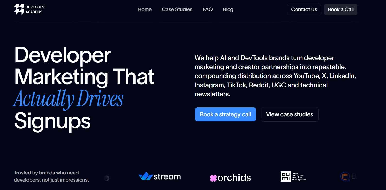DevTools Academy's homepage
