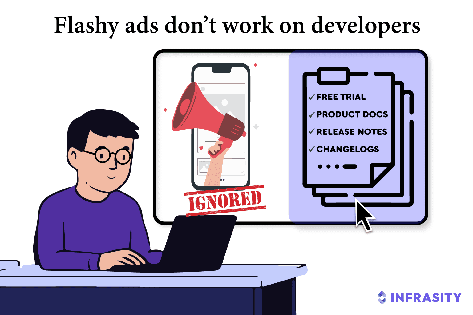 flashy marketing campaigns vs developer marketing