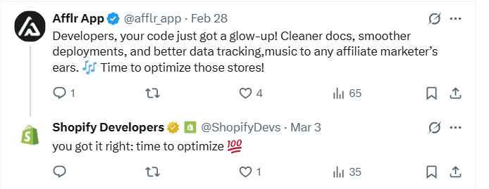 technical product documentation - shopify tweet