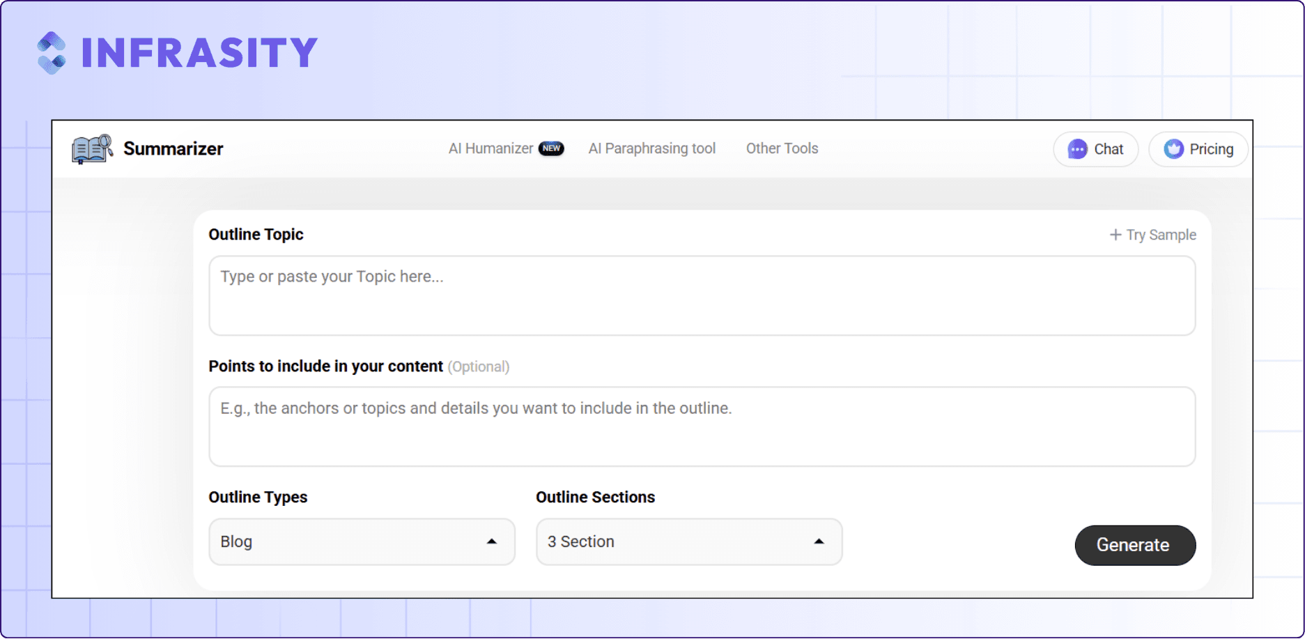 ai summarize outline generator