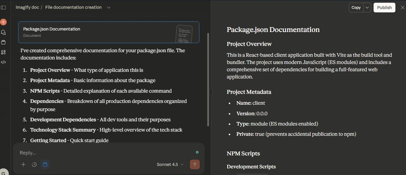 claude generated documentation
