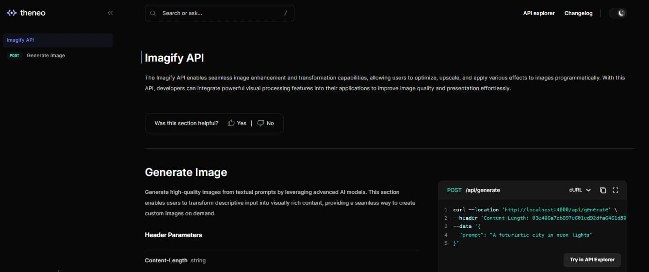 Theneo api explorer