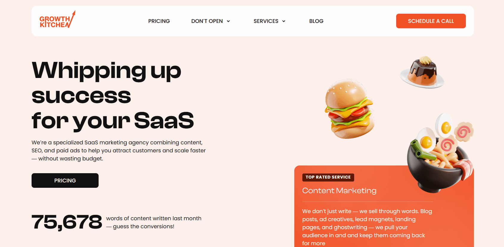 Growth Kitchen homepage