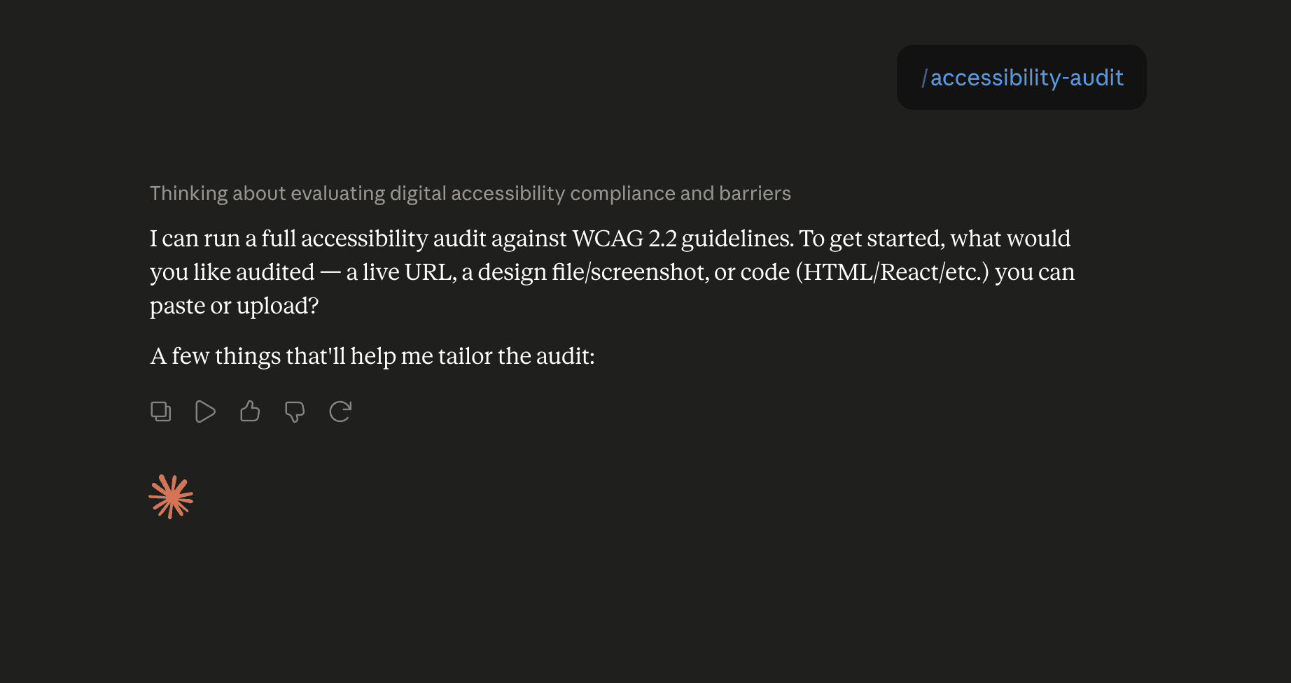 Step 6: Run the accessibility-audit skill in Claude