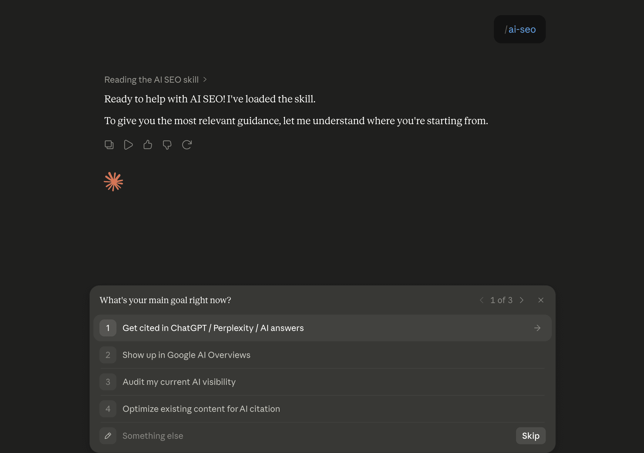 Step 6: Run the ai-seo skill in Claude