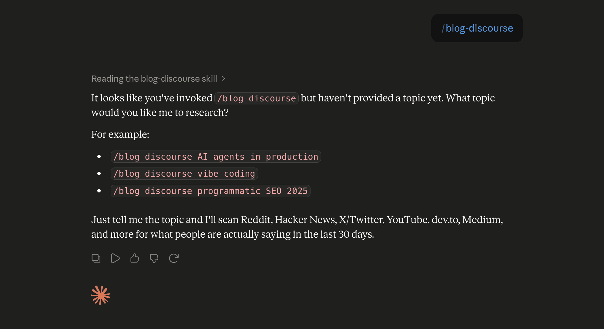 Step 6: Run the blog-discourse skill in Claude
