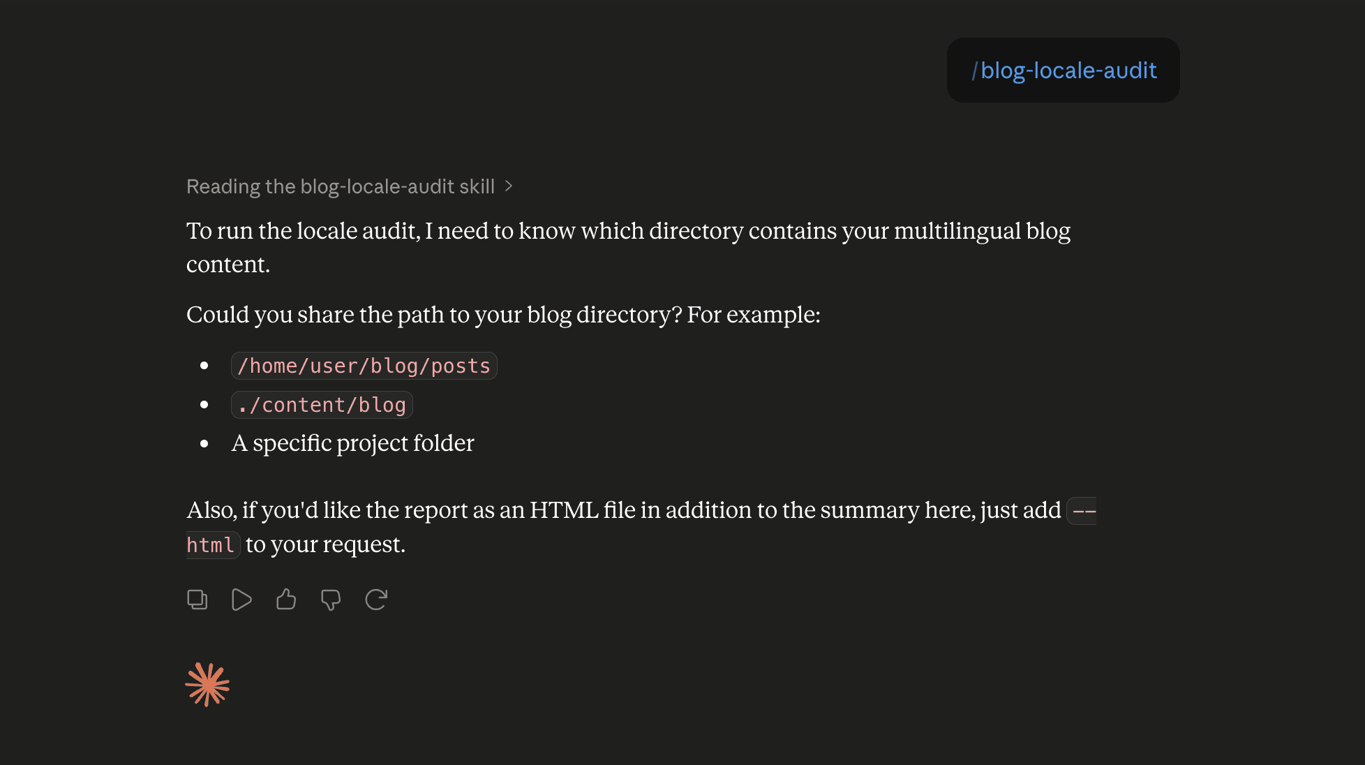 Step 6: Run the blog-locale-audit skill in Claude
