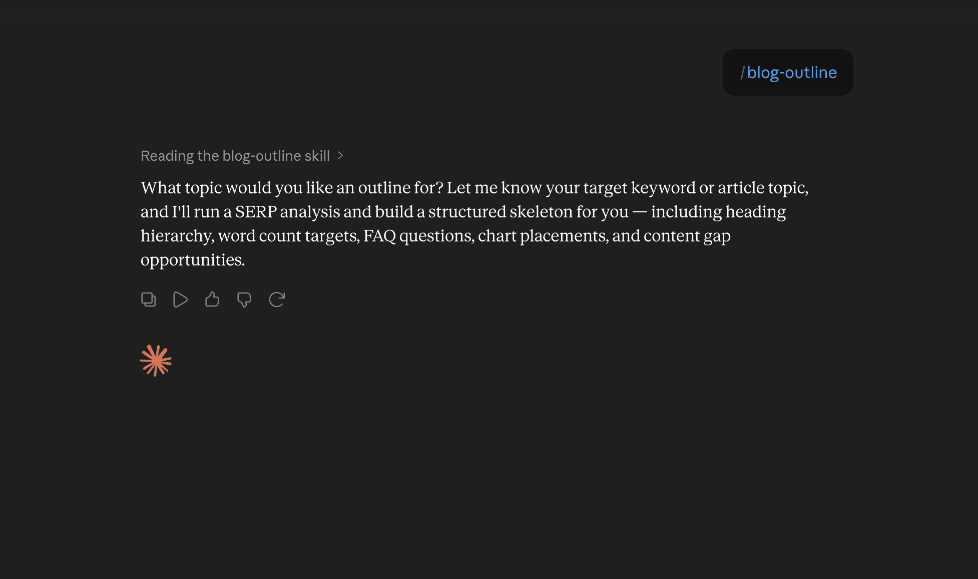 Step 6: Run the blog-outline skill in Claude