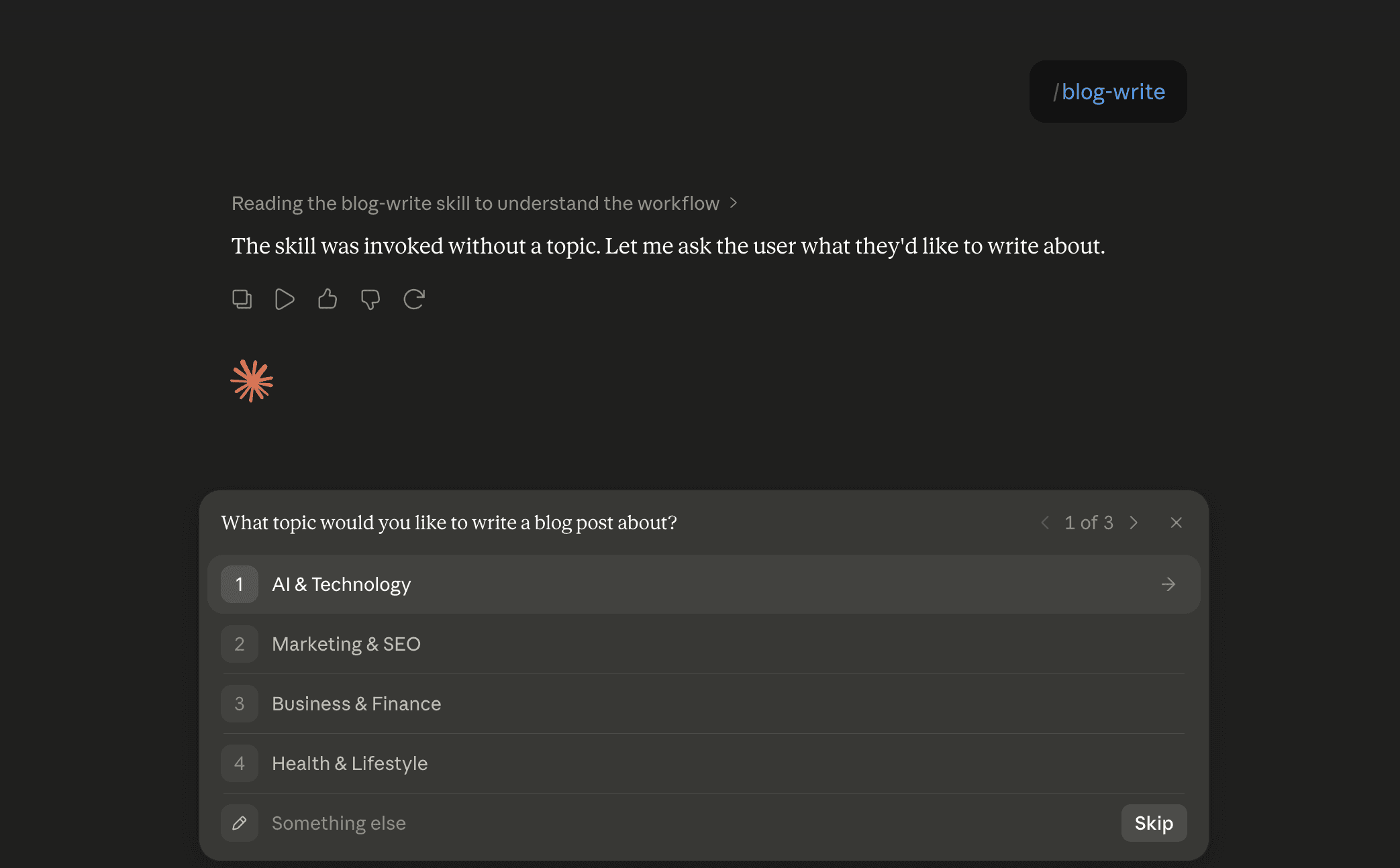 Step 6: Run the blog-write skill in Claude