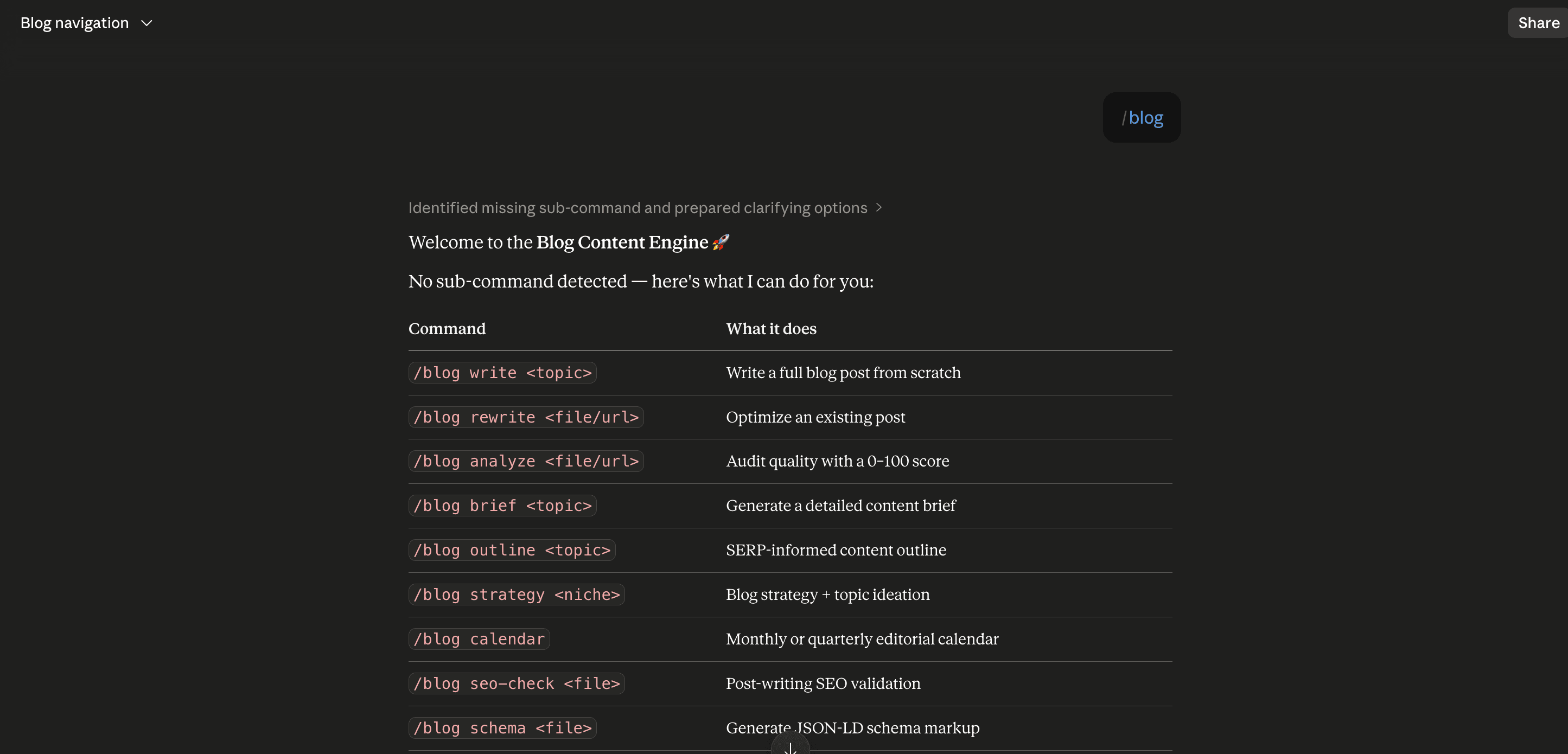 Step 6: Run the blog skill in Claude