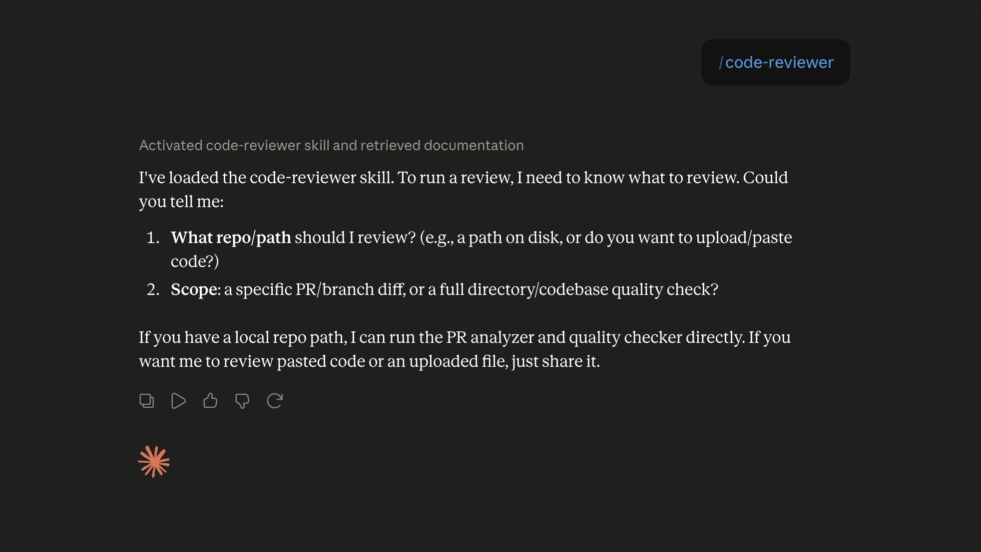 Step 6: Run the code-reviewer skill in Claude