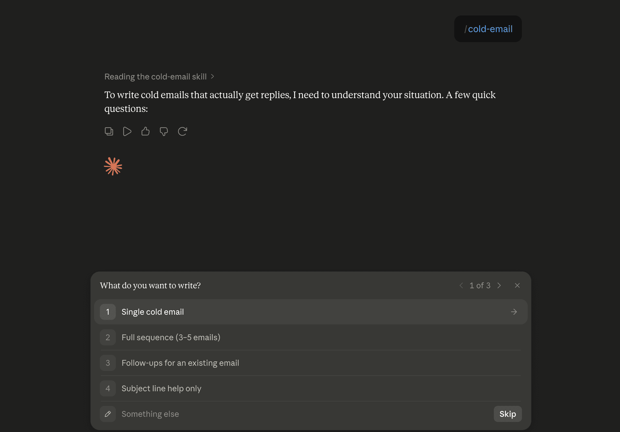 Step 6: Run the cold-email skill in Claude