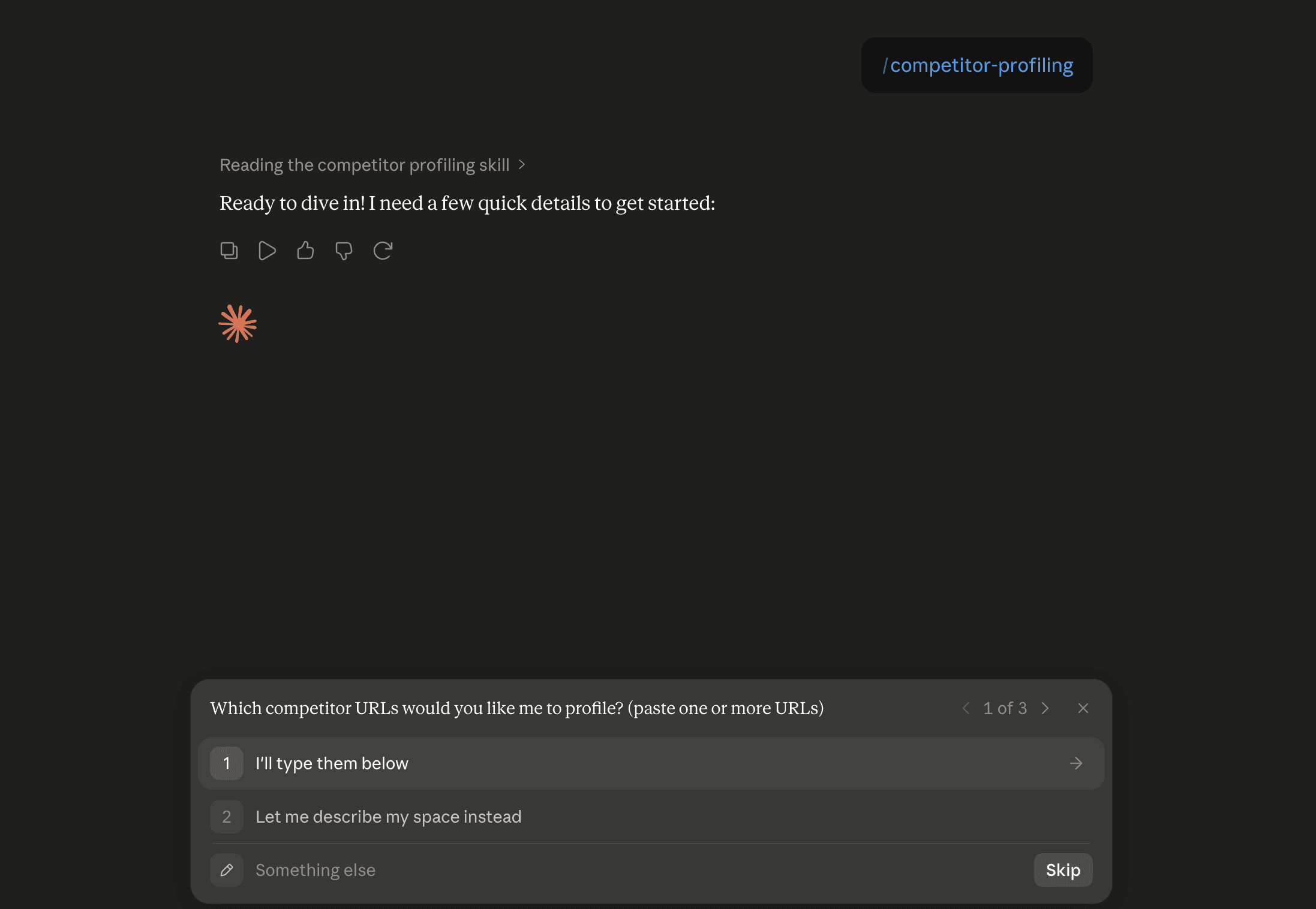 Step 6: Run the competitor-profiling skill in Claude