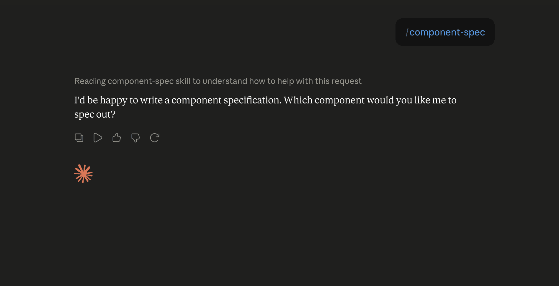 Step 6: Run the component-spec skill in Claude