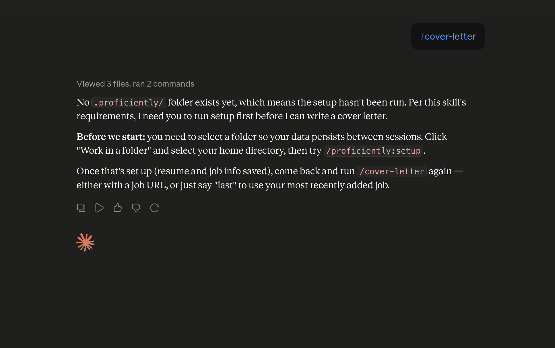 Step 6: Run the cover-letter skill in Claude