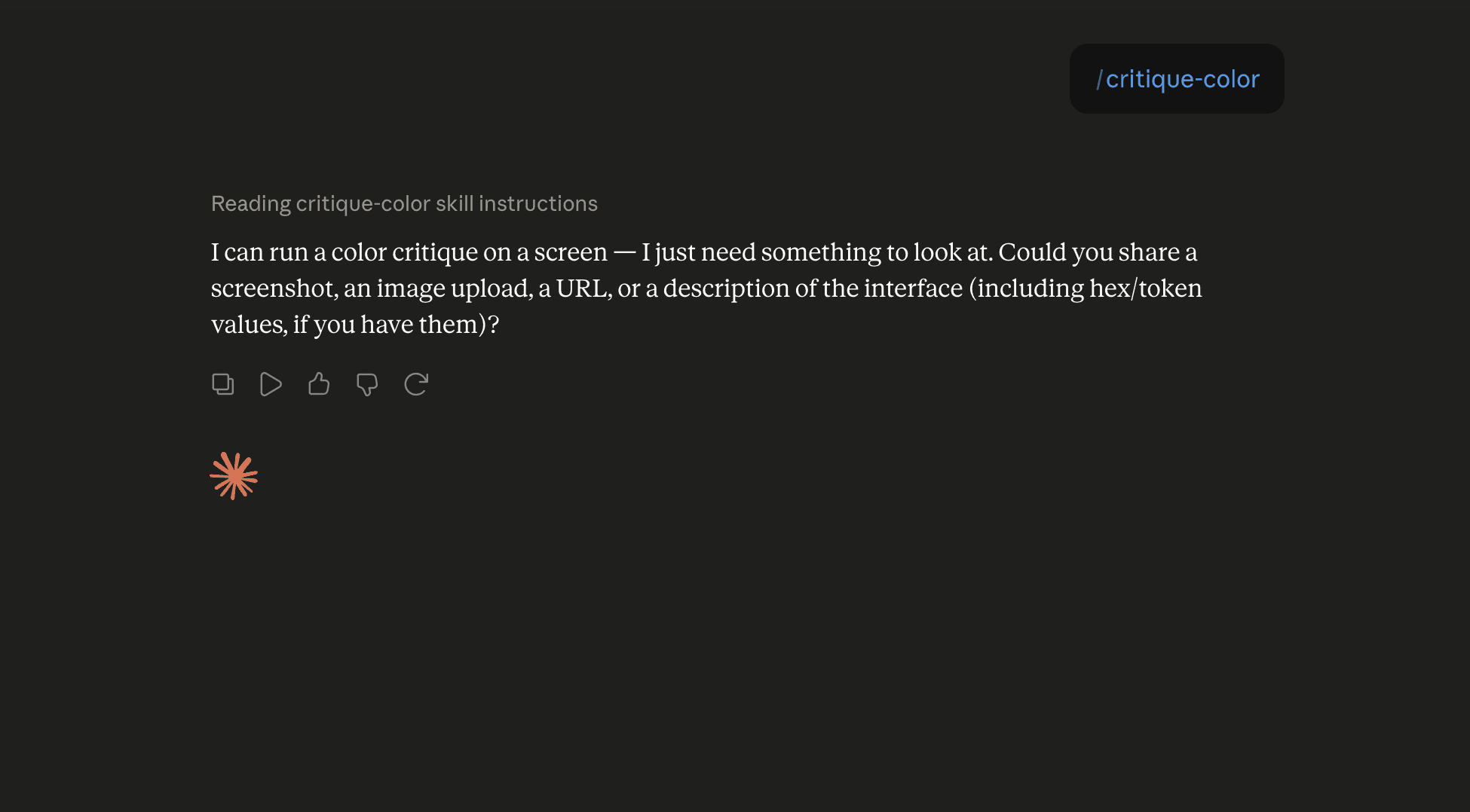 Step 6: Run the critique-color skill in Claude