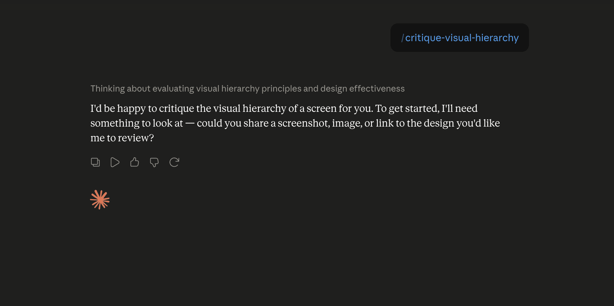 Step 6: Run the critique-visual-hierarchy skill in Claude