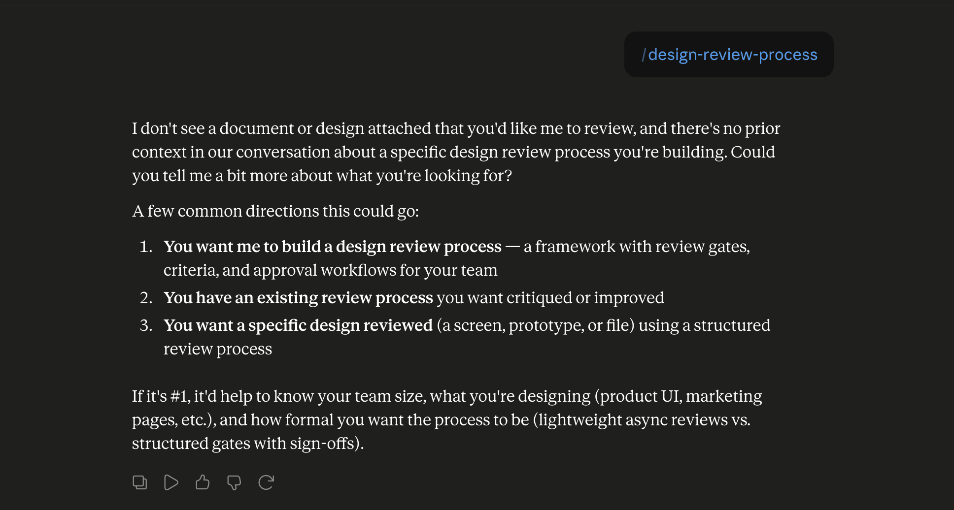 Step 6: Run the design-review-process skill in Claude