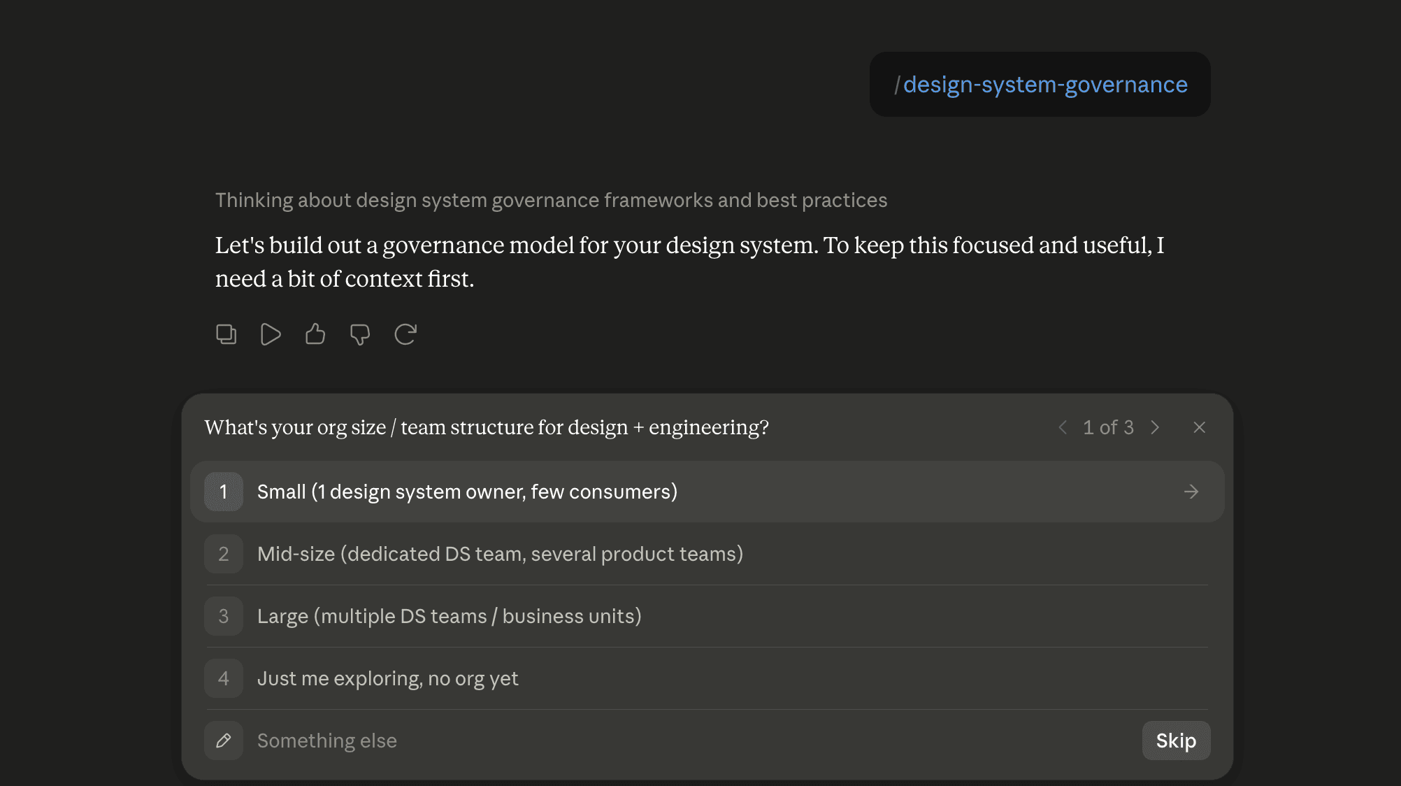 Step 6: Run the design-system-governance skill in Claude
