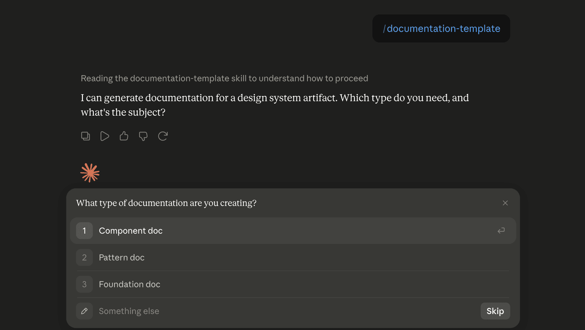 Step 6: Run the documentation-template skill in Claude