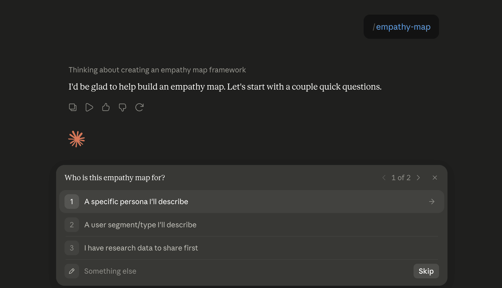 Step 6: Run the empathy-map skill in Claude