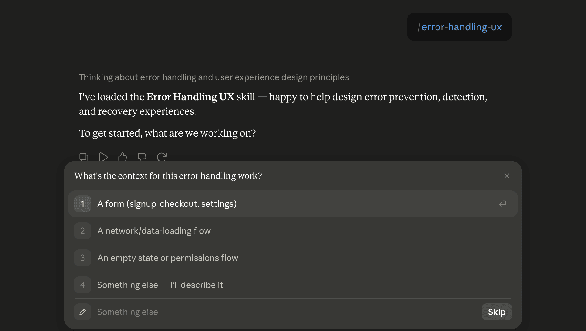Step 6: Run the error-handling-ux skill in Claude