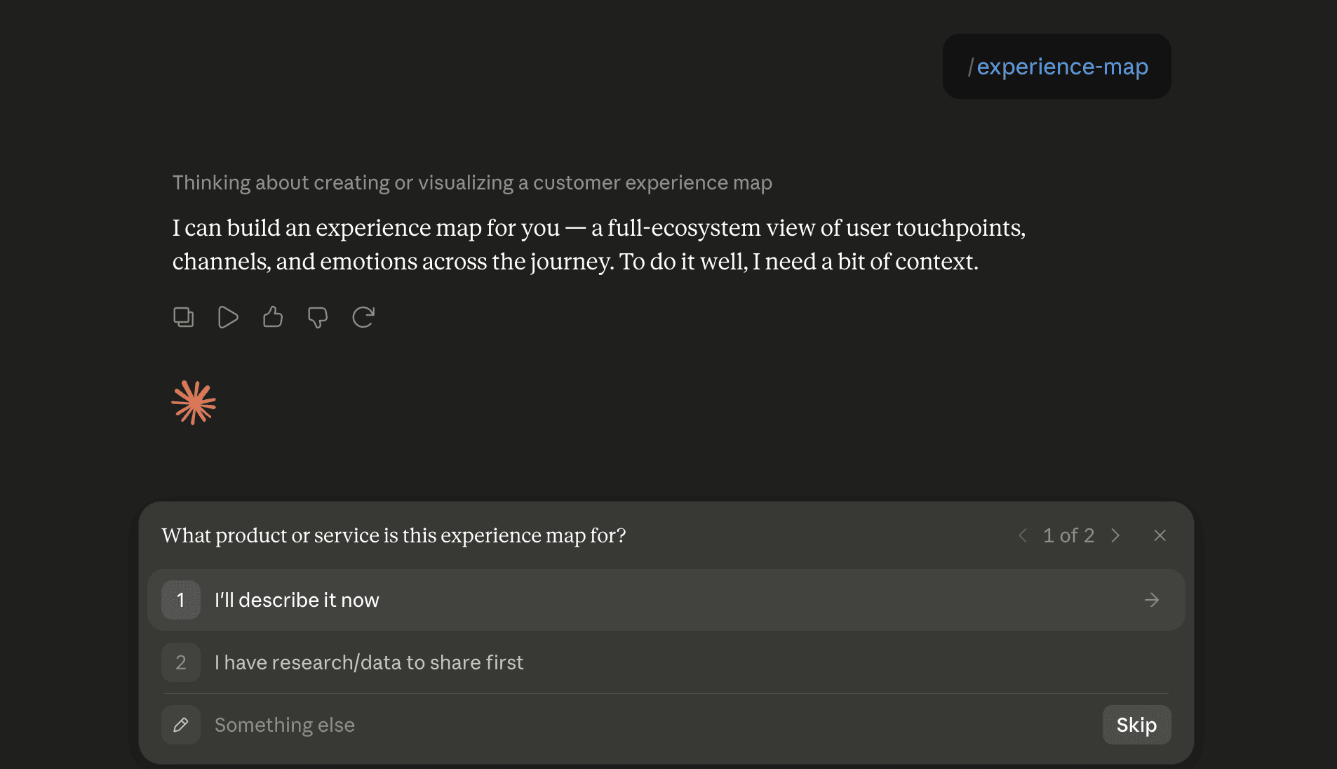 Step 6: Run the experience-map skill in Claude