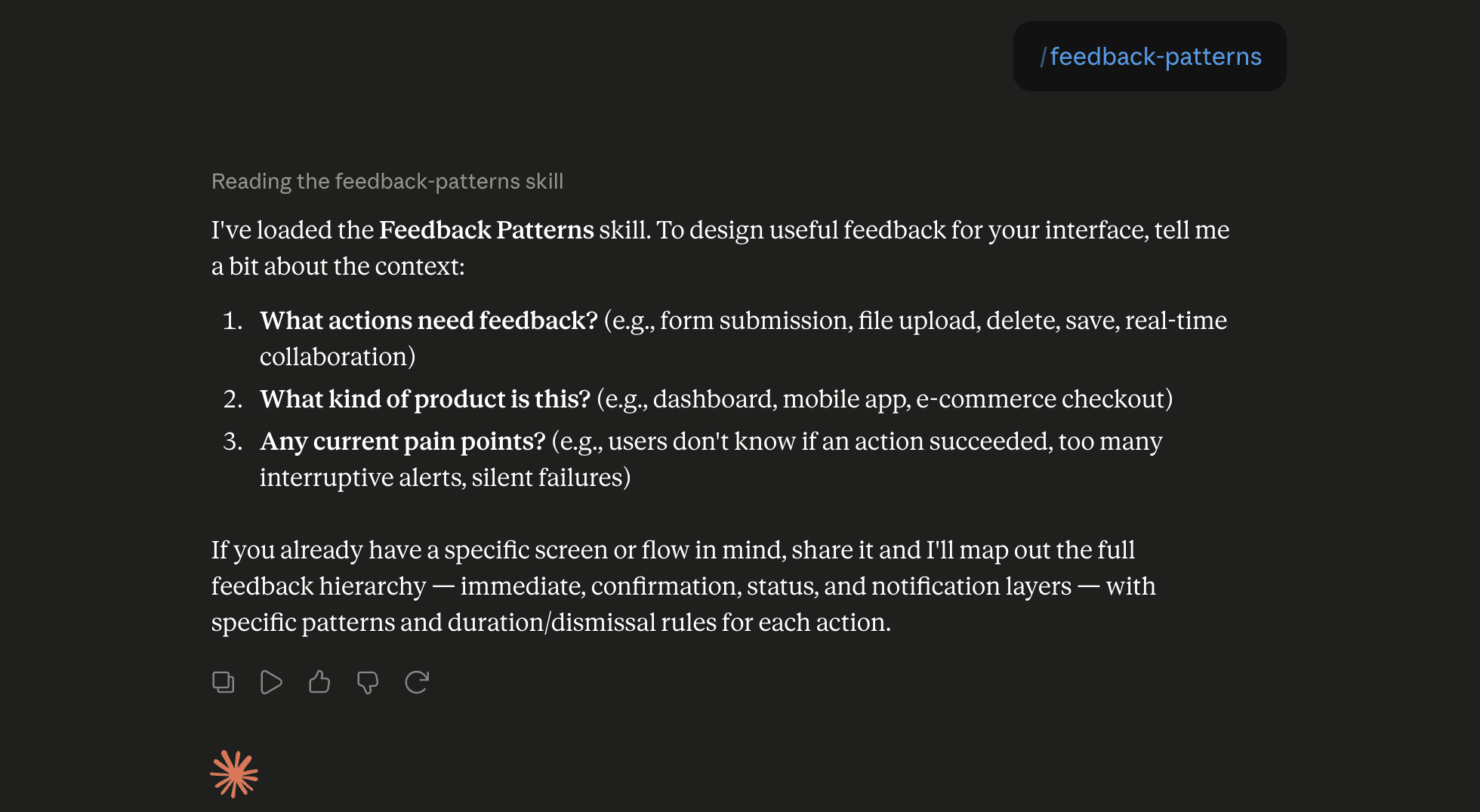 Step 6: Run the feedback-patterns skill in Claude