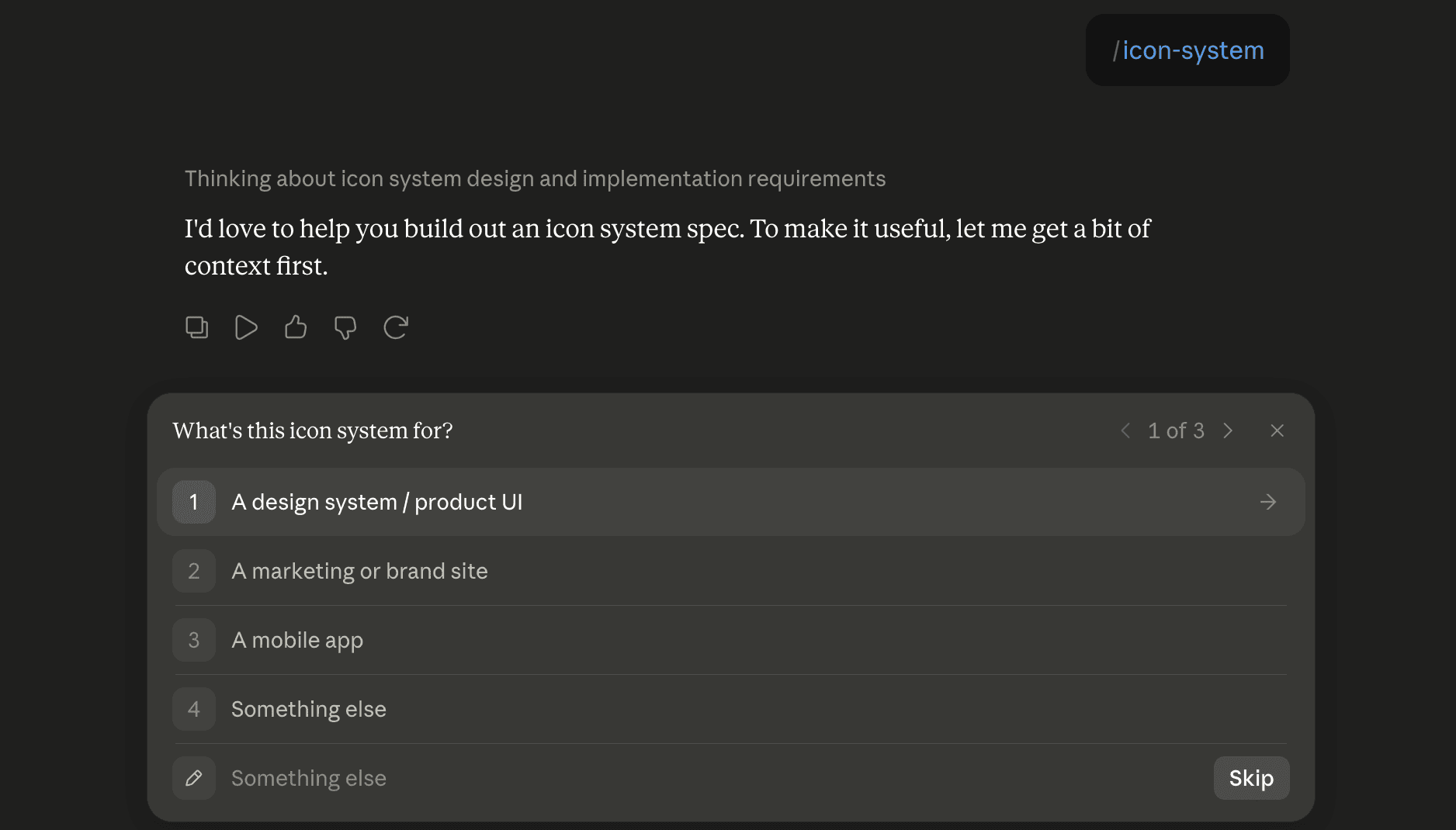 Step 6: Run the icon-system skill in Claude