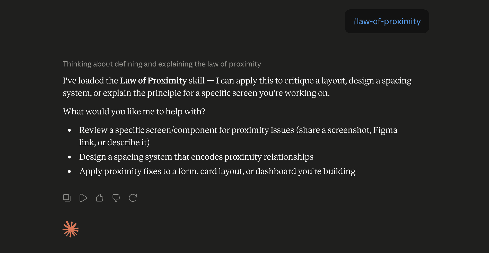 Step 6: Run the law-of-proximity skill in Claude