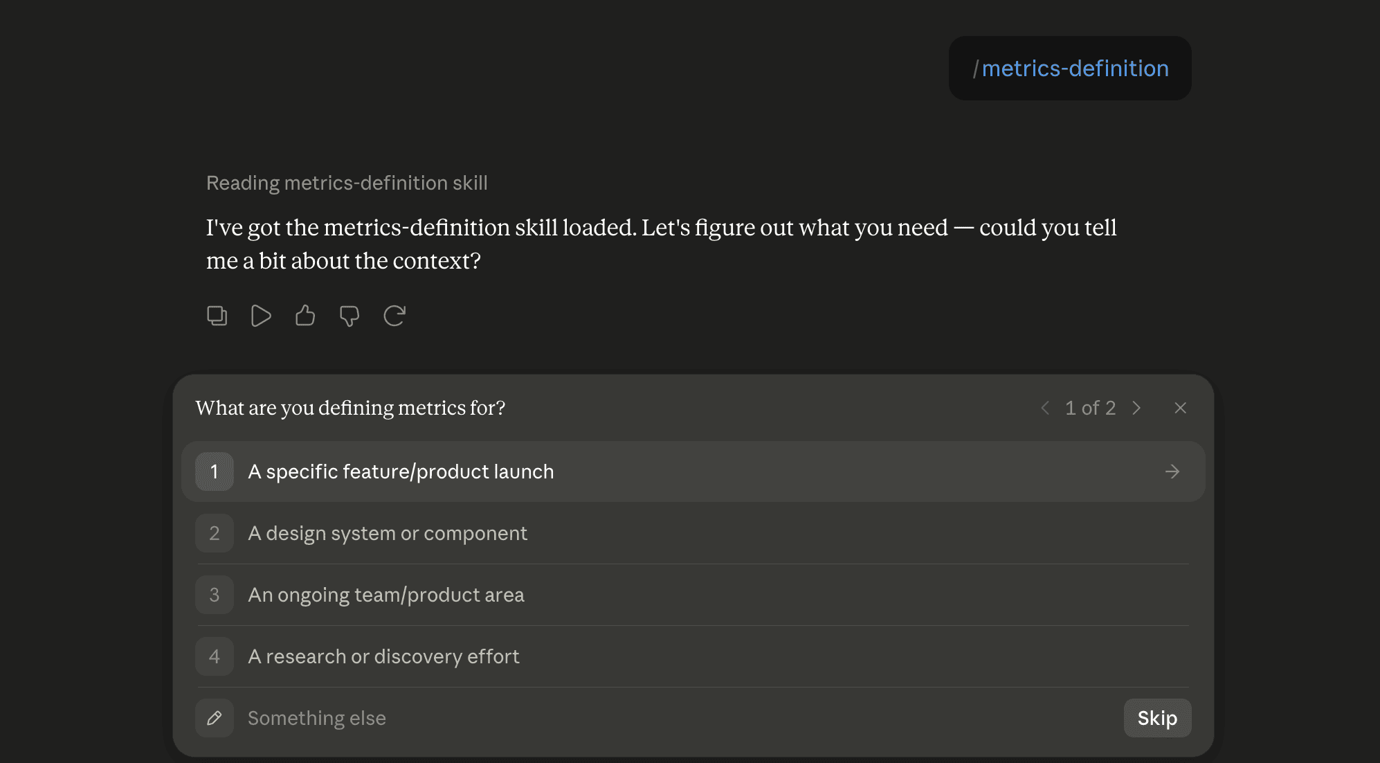 Step 6: Run the metrics-definition skill in Claude