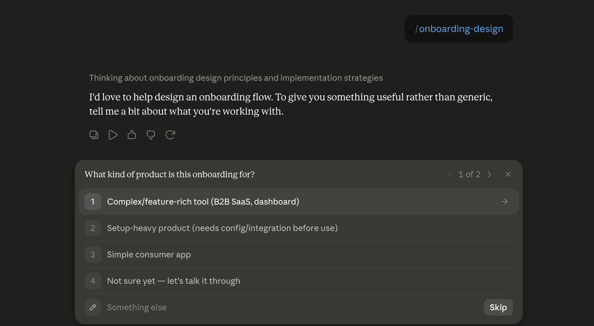 Step 6: Run the onboarding-design skill in Claude