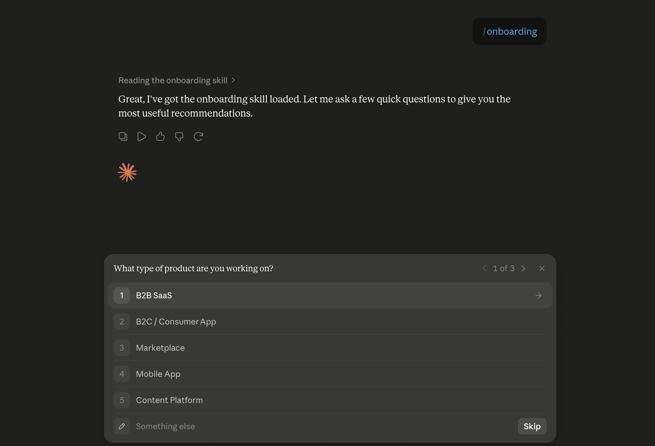 Step 6: Run the onboarding skill in Claude