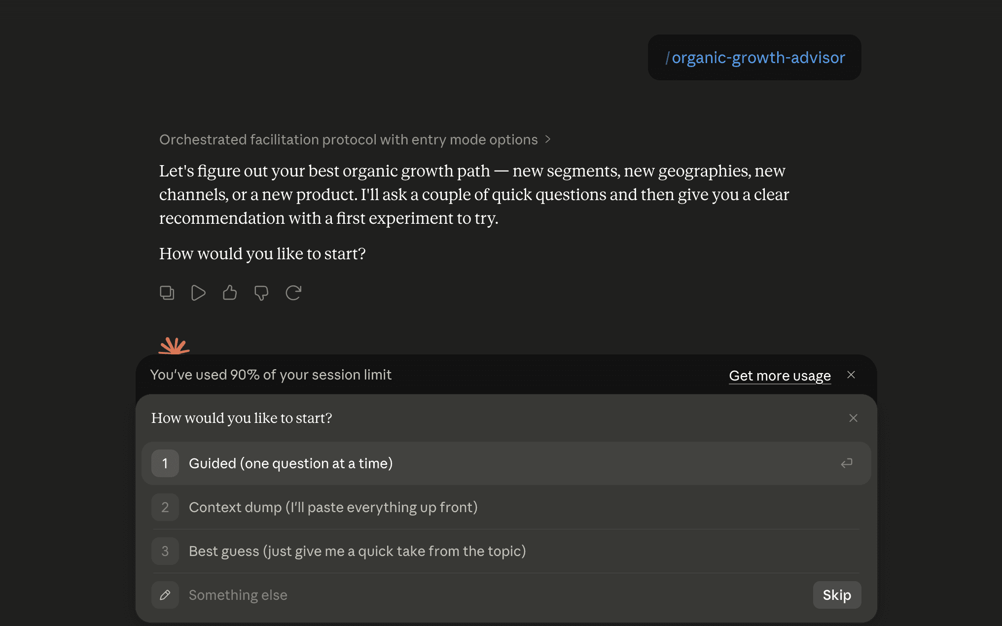 Step 6: Run the organic-growth-advisor skill in Claude