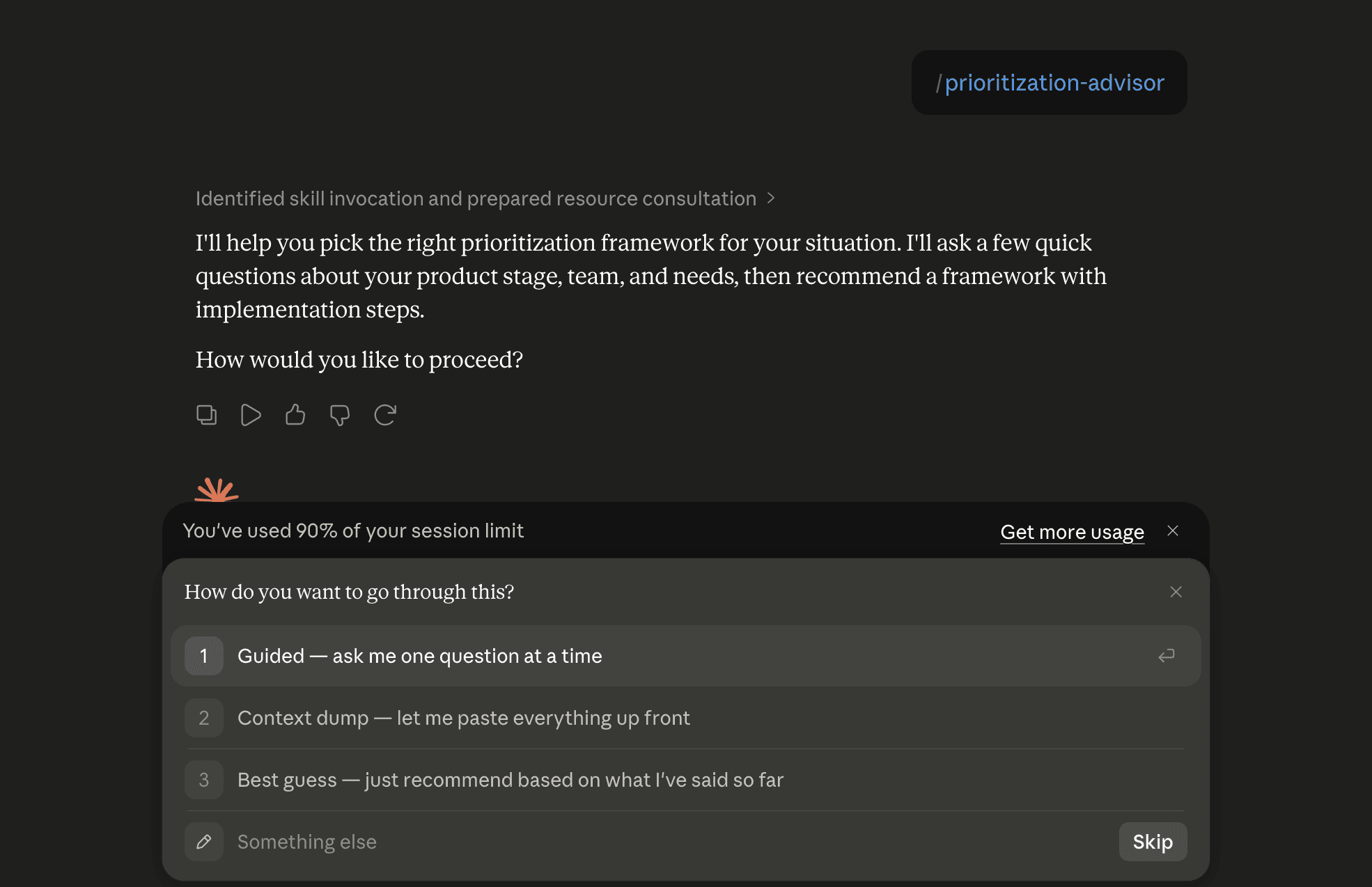 Step 6: Run the prioritization-advisor skill in Claude