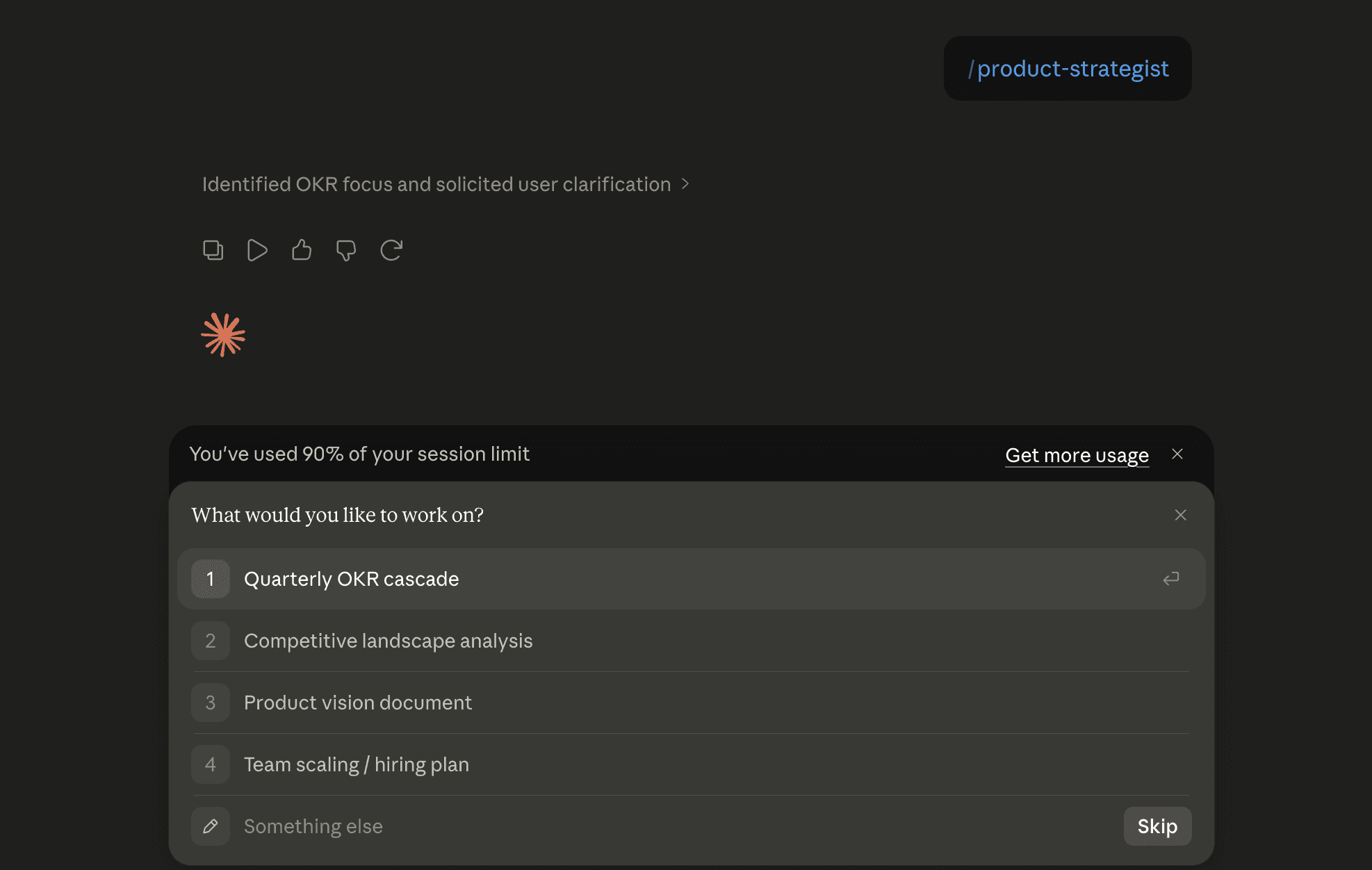 Step 6: Run the product-strategist skill in Claude